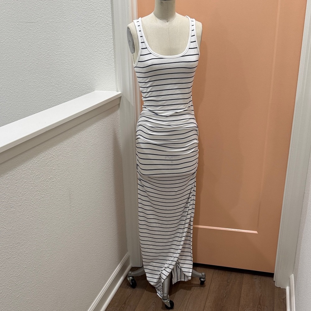 Victoria's Secret Black and White Striped Maxi Dress